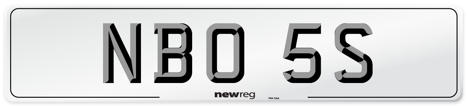 NBO 5S Number Plate from New Reg